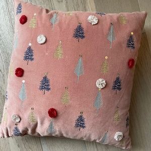 Holiday velvet tree pillow
